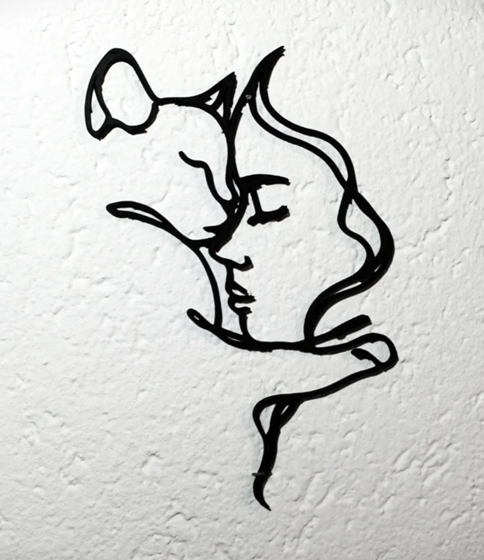 Arte de Parede Amo Meu gato — Traço Único