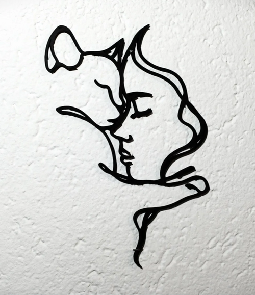 Arte de Parede Amo Meu gato — Traço Único