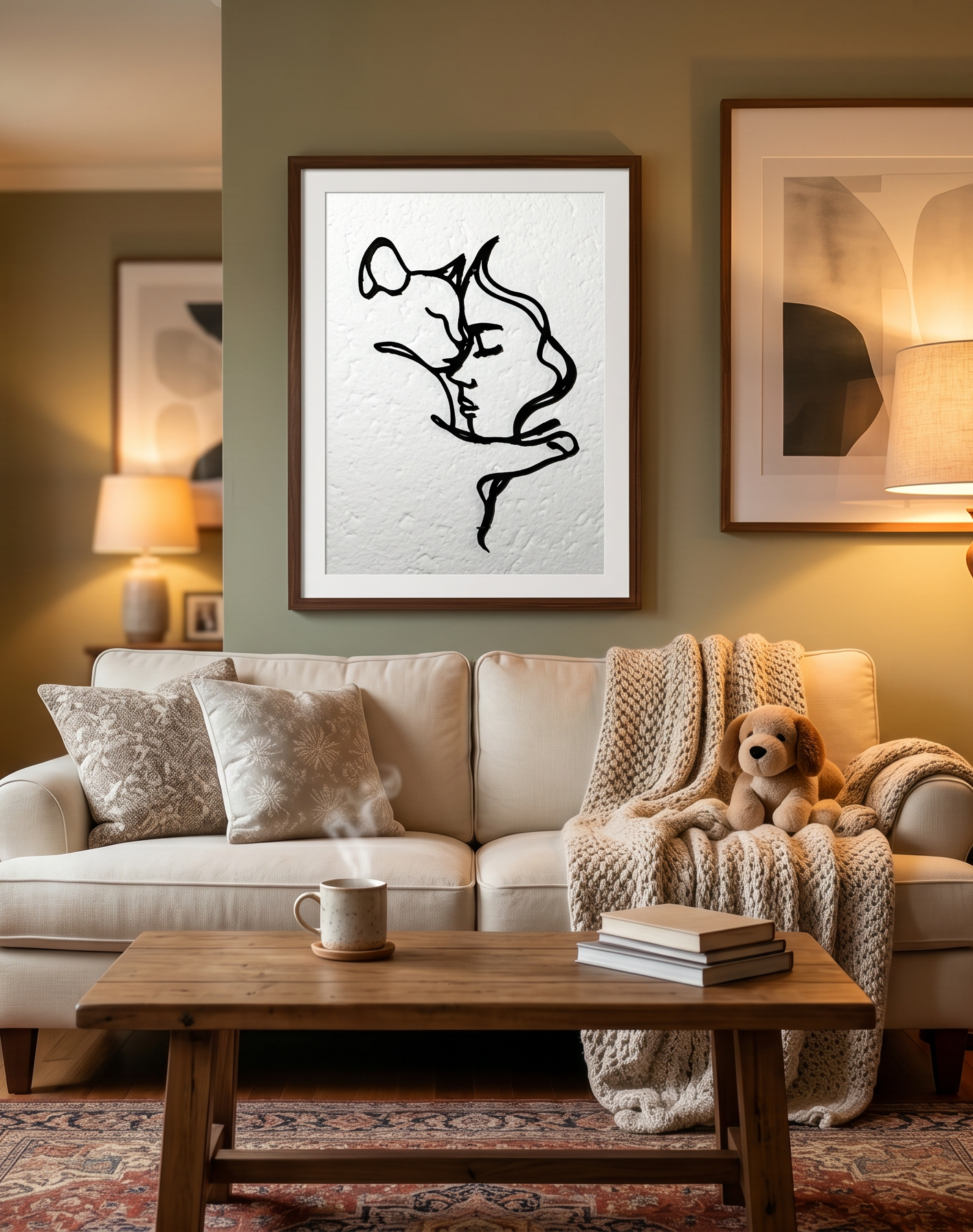 Arte de Parede Amo Meu gato — Traço Único
