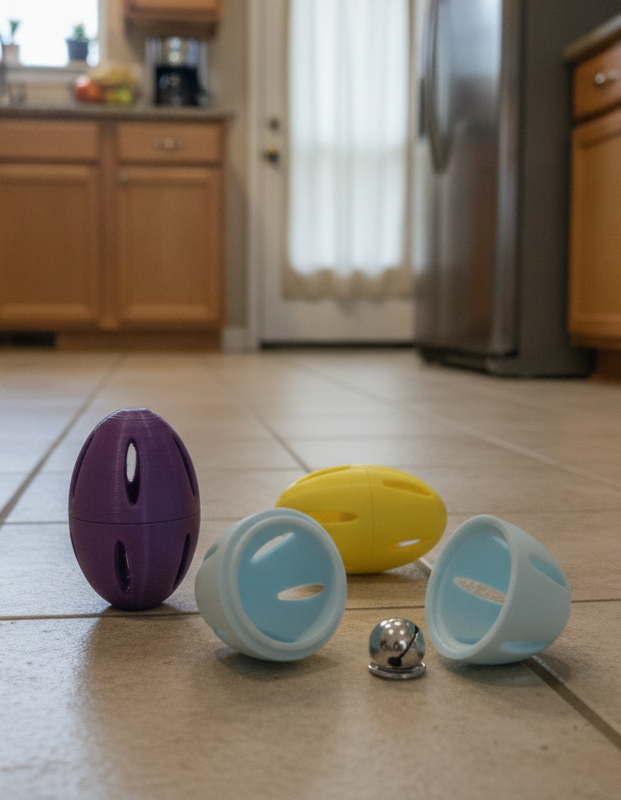 Brinquedo Ovo com Sininho para Gatos — Impresso em 3D