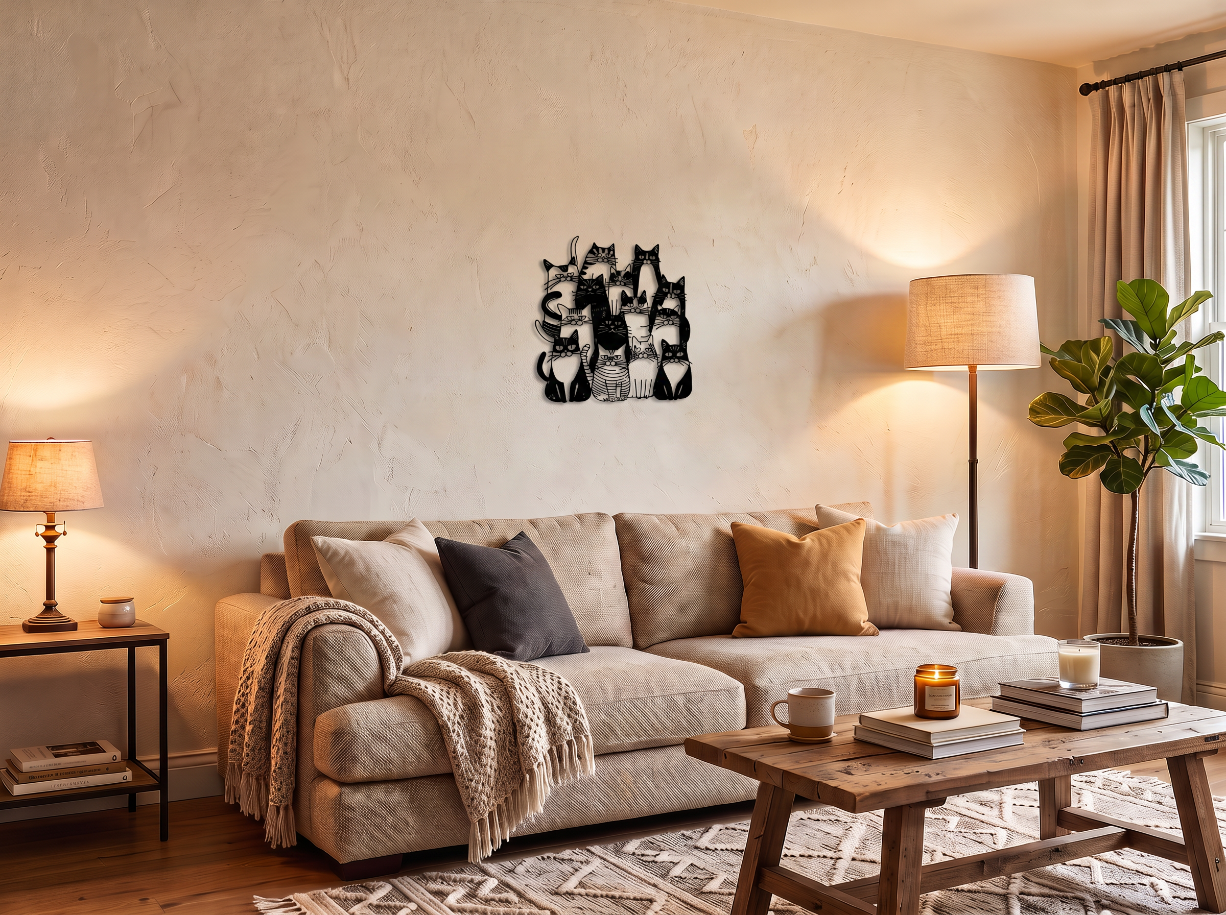 Arte de Parede Colônia de Gatos – Impresso em 3D